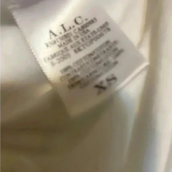 NWT A.L.C wells white cotton short puff crew  neck sleeve tee shirt XS - Picture 5 of 5